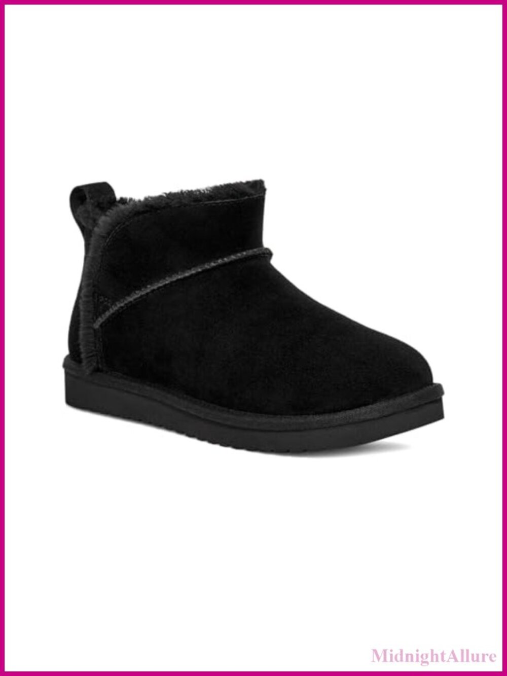 Suede Ankle Booties with Faux Fur Lining and Platform